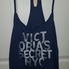 New Victoria's Secret Racerback Tank New York City Size Medium Victoria's Secret Blue Sleeveless Top, Victoria's Secret Casual Summer Tank Top, Vintage Halter Top, Vs Bras, Satin Tank Top, Victoria Secret Lingerie, Strappy Tank Tops, Silk Tank, Sport Tank Tops