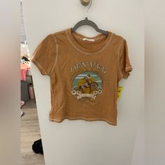 Never Worn Tilly’s Shirt Cute Brown T-shirt For Summer, Brown Graphic Tee For Spring, Cute Brown T-shirt For Spring, Cute Brown Summer T-shirt, Colorado Shirt, Tie Dye Girl, Cropped Tee Shirt, Boy Tees, Girls Tees