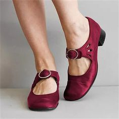 Category:Flats; Upper Materials:PU; Season:Spring   Fall; Heel Type:Chunky Heel; Gender:Women's; Toe Shape:Round Toe; Style:Casual,Comfort,Elegant; Heel Height(inch):1-2; Outsole Materials:Rubber; Occasion:Daily,Outdoor; Closure Type:Buckle; Pattern:Solid Color; Listing Date:09/07/2023; Production mode:External procurement; 2024 Trends:Plus Size; Foot Length:; Foot Width:; SizeChart1_ID:2:184043; Size chart date source:Provided by Supplier. Comfortable Leather Sandals, Mary Jane Flat Shoes, Zapatos Mary Jane, Dress Loafers, Red Sandals, Estilo Chic, Low Heel Shoes, Mary Jane Heels, Blue Sandals