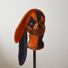 Halloween Streetwear Balaclava Mask, Halloween Balaclava Mask For Streetwear, Ski Mask Crochet, Crochet Creepy, Bunny Balaclava, Mask Crochet, Rabbit Hat, Halloween Hat, Knitted Balaclava