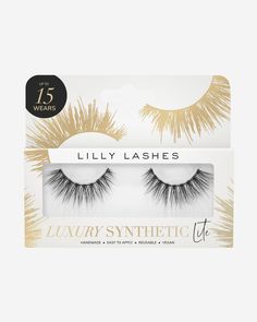 Lilly Lashes | Luxury Synthetic Lite Lashes | Envy False Lash | Front of Box Bridal Lashes, Lash Storage, Wispy Layers, Brown Lashes, Flared Lashes, Lilly Lashes, Perfect Cat Eye, Lash Style, Almond Eyes