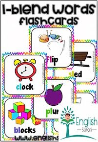 an i - blend words flashcards with pictures of different objects and colors on them