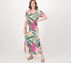 Time to slip into something more comfortable? This maxi dress does the trick. Pair with slip-on sandals for a cute-yet-causal 'fit that's perfect for laid-back, off-duty days. From Peace Love World. Petite Maxi Dress, Peace Love, Off Duty, Slip On Sandal, Peace And Love, Knit Jersey, Slip On, Maxi Dress, Sandals