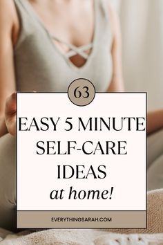 You will LOVE these quick 5 minute self-care ideas you can easily do at home! Start your wellness era and add self-care into your days. Sleep Spray, Sunday Routine, Gratitude List, Exfoliating Body Scrub, Calming Music, Guided Journal, Breathing Exercises, Self Help Book