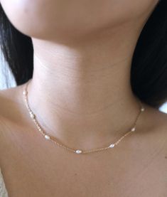 dainty 14k gold-filled freshwater pearl necklace (Etsy) #etsyjewelry #etsynecklace #daintypearlnecklace #daintyjewelry #pearlnecklace #goldnecklace #necklaceoftheday #necklaceshop #pearls #handmadenecklace #handmadejewelry #giftforher #giftformom #giftforgirlfriend #giftforbestfriend #giftforfriends #weddingjewellery #weddingnecklace #bridalnecklace #bridaljewelry #weddingjewelry #pearlnecklacegold #daintypearlnecklace #necklace #aestheticnecklace #freshwaterpearls #dainty #aestheticjewellery Dainty Pearl Necklace, Pearl Necklace Gold, Gold Pearl Necklace, Freshwater Pearl Necklace, Necklace Dainty, Freshwater Pearl Necklaces, Dainty Jewelry