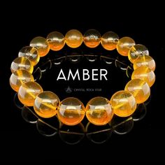 Amber Stretch Bracelet, 6.25 Inch, 10mm Beads, CrystalRockStar California Amber Crystal Bracelet With 8mm Round Beads, Throat Chakra Crystals, Meaningful Gifts For Her, Amazonite Bracelet, Ruby Bracelet, Hand Wrist, Tourmaline Bracelet, Amber Bracelet, Jewelry Crystal