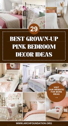 the best grown up pink bedroom decor ideas in this postcard style photo collage