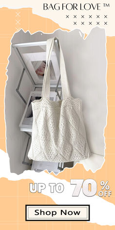 BagForLove - Sleek Crochet Handbag Trendy White Crochet Shopping Bag, Casual Cream Crochet Satchel Bag, Cream Crochet Bag With Adjustable Strap For Shopping, Casual Crochet Shoulder Bag For Shopping, Chic Crochet Shopping Bag, Casual Square Crochet Bag For Shopping, Crochet Handbags, Womens Tote Bags, Shirt Jacket