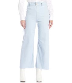 Antonio Melani Alexandra High Rise Twill Wide Leg Machine Washable Crop Pants | Dillard's Straight Leg Pants With Frayed Hem For Fall, Mid-rise Jeans For Elevated Casual Spring Wear, Spring Mid-rise Jeans For Elevated Casual Occasions, Spring Elevated Casual Mid-rise Jeans, High Rise Cotton Jeans For Fall, Straight Leg Bottoms With Frayed Hem For Fall, High Rise Pants With Frayed Hem For Fall, Fitted Tapered Leg Bottoms With Frayed Hem, Elevated Casual Pants With Five Pockets