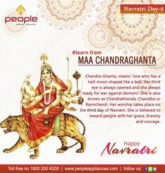 an advertisement for navrat day with the image of maa chakrahanta