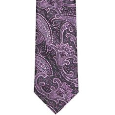 Front view of an eggplant purple paisley necktie Dusty Purple Wedding, Purple Paisley Tie, Groomsmen Tie, Suit Colors, Groomsmen Ties, Purple Shades, Tall Men, Wedding Black, Purple Paisley