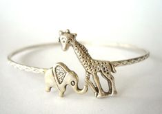 Giraffe cuff bracelet with an elephant wrap style by stavri, $26.00 Giraffe Ring, Giraffe Jewelry, Animal Bracelet, Elephant Ring, Elephant Bracelet, An Elephant, Wrap Rings, Metal Bracelets, Schmuck Design