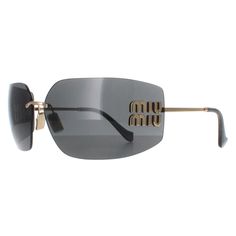 Rimless Gold Dark Grey MU54YS Sunglasses feature a bold, rimless frame that exudes confidence and sophistication, crafted from high-quality metal for a luxurious feel. The lenses provide superior UV protection while adding a touch of glamour, perfect for any fashion-forward individual. With distinctive detailing and the iconic Miu Miu logo subtly etched on the temples, the MU54YS sunglasses are a must-have accessory for those who dare to make a statement. Step into the spotlight and let your style shine with Miu Miu. Miu Miu Logo, Rimless Frames, Oasis Fashion, Pierced Jewelry, Sell Gold, Miu Miu, Uv Protection, Women's Accessories, Dark Grey