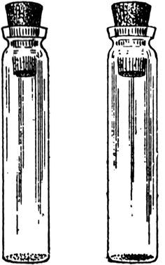 two glass bottles with lids and caps, vintage line drawing or engraving illustration