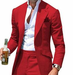 Men Suits For Prom Red Wedding Suit Evening Jacket Gift For Boyfriend Groomsmen Wedding Suits, Green Mens Suit, Wedding Blazers, Terno Slim, Business Casual Suit, Wedding Suits Groomsmen, Suit Groom, Dinner Suit, Man In Black