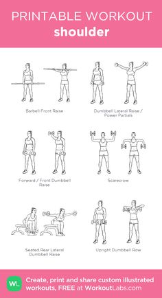 the printable workout poster shows how to do an exercise with dumbs and arms