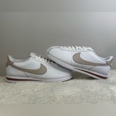 New Nike Cortez Size Women’s 8 Color White, Platinum Violet, Mauve, Black Leather Upper, Padded Low Cut Collar, Plush Foam Cushioning, Rubber Outsole With Herringbone Pattern, Right Shoe Has Small Glue Stains On Insole Imperfection Brand New, Never Worn, No Box Nike 270, Nike Max, Nike Air Zoom Pegasus, Nike Air Force Ones, Air Max Women, Nike Flex, Nike Air Max 270, Men's Footwear