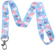 "Koala print lanyard, approximately 17\" in length. Lobster claw swivel style clasp allows you to attach id badge, keys and more. Choose from a variety of insert styles with additional embellishment available upon request.  Current inserts include:  Visitor, Hall Pass, World's Best Teacher, Birthday Girl, Name Tag. New designs and more customizable options will be available in the future. Please feel free to contact me with any questions or if you are looking for a specific style that is not currently available." Hall Pass, Teacher Birthday, Girl Name, Printed Balloons, Id Badge Holders, Badge Holder, Id Badge, Badge Holders Lanyard, Name Tag