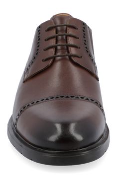 Triangle broguing highlights the cap toe of a leather lace-up that is cushioned with a Tru Comfort Foam insole on top of a flexible ExtraLight® sole. Lace-up Cushioned insole Leather upper/manmade sole Imported Thomas Vines, Nordstrom Store, Leather Lace, Leather And Lace, Nordstrom Rack, Derby, Leather Upper, Highlights, Nordstrom