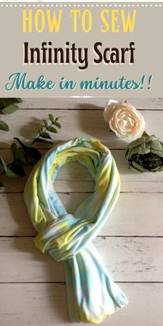 a scarf with the words how to sew infinity scarf make in minutes