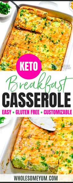 keto breakfast casserole with broccoli and cheese