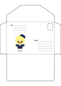 an envelope with a cartoon character on it