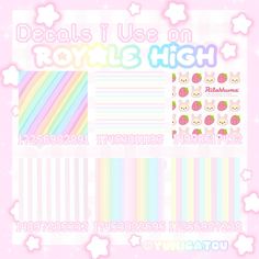 a pink background with white stars and rainbows on it, the text reads dearly use