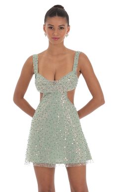 Sequin Pearl Cutout Dress in Green Spring Gala Dresses With Beaded Straps, Glamorous Sequin Dress With Sweetheart Neckline For Spring, Night Out Embellished Sequin Dress With Sweetheart Neckline, Chic Embellished Sequin Fabric For Prom, Sequin Embellished Dress With Sweetheart Neckline For Night Out, Embellished Sequin Dress With Sweetheart Neckline For Night Out, Summer Gala Dress With Beaded Straps, Fitted Mini Sequin Dress With Beaded Straps, Sleeveless Sequin Evening Dress With Beaded Straps