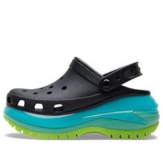 (WMNS) Crocs Mega Crush Clogs 'Black Multi' 207988-0C4 Black Platform Clogs For Streetwear, Black Synthetic Clogs With Cushioned Footbed, Black Synthetic Clogs With Rubber Sole, Black Clogs With Rubber Sole For Streetwear, Black Round Toe Clogs For Streetwear, Black Synthetic Clogs For Streetwear, Black Slip-on Clogs For Streetwear, Crocs Mega Crush, Clogs