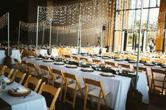 tables and chairs are set up for an event