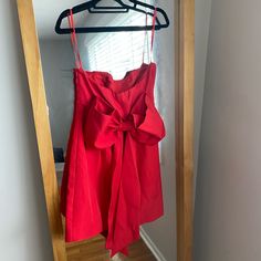 Brand New, Never Worn Red Mini Dress. Strapless With Beautiful Bow On Back. Red Strapless Dress For Spring Prom, Red Strapless Prom Dress For Spring, Summer Party Dress With Red Bow, Chic Red Strapless Dress With Sweetheart Neckline, Red Strapless Dress For Spring Date Night, Red Strapless Dress For Date Night In Spring, Red Strapless Summer Cocktail Dress, Red Strapless Cocktail Dress For Spring, Red Strapless Cocktail Dress For Summer