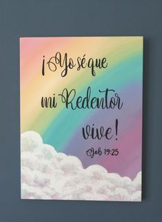 a card with the words i hope que un redentor vive on it