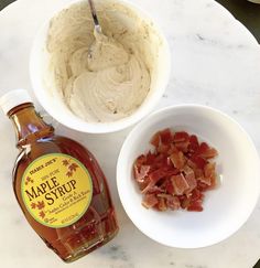 the ingredients to make maple syrup are in bowls