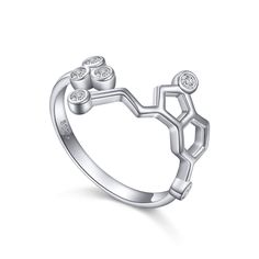 PRICES MAY VARY. ❤Design❤ - This simple and elegant serotonin ring shows your enthusiasm to science, Individual molecule design leads to a versatile fashion atmosphere ❤Material❤ - Real 925 sterling silver, engraved with “S925”, great science jewelry for women, girls, moms, teens ❤Size❤ - The serotonin ring is adjustable, 9#-0.75inch, can be adjusted from 8 to 10. Weight: 2.07g ❤Occasion❤ - Perfect gift for yourself, wife, girlfriend, mom, daughter, sister, friends on Thanksgiving, Christmas, Gr Molecule Design, Chemistry Jewelry, Science Jewelry, Science Lover, Sister Friends, Sterling Jewelry, Mom Daughter, Pretty Jewellery, Thanksgiving Christmas