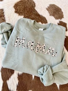 You will absolutely LOVE this fun sweatshirt for the favorite mama in your life! This beautifully embroidered appliqué sweatshirt will keep you cozy, warm and stylish for all of your busy late nights!💛 Family Matching Cotton Sweatshirt For Winter, Casual Sweatshirt With Custom Embroidery For Mother's Day, Casual Mother's Day Sweatshirt With Letter Embroidery, Casual Sweatshirt With Letter Embroidery For Mother's Day, Casual Mother's Day Sweatshirt With Embroidered Graphics, Casual Embroidered Sweatshirt For Mother's Day, Family Matching Cotton Sweatshirt For Fall, Appliqué Sweatshirt, Embroidery Machine Applique Designs