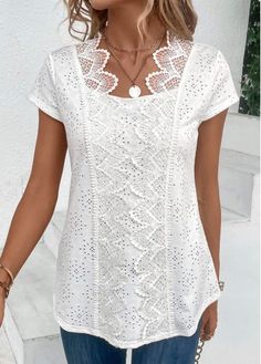 Stylish Tops For Women | Trendy Tops | Trendy Fashion Tops | Trendy Tops For Women | ROTITA Scoop Neck Blouse, Mix Match Outfits, Short Sleeve Tunic Tops, Scoop Neck Blouses, Trendy Fashion Tops, Lace Tunic, Crochet Shirt, Short Sleeve Tunic, Pattern Drafting