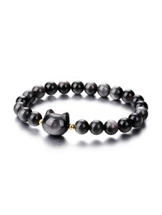 PRICES MAY VARY. 😸【Healing Crystal Bracelet for Women】: Our Lovely 8mm cat bead stretch bracelet is designed for you and your cat lover buddy, a unique bead bracelet for both women and men, this natural stone bracelet is elegant and stylish for any casual or formal outfit. Every gemstone bracelet are unique and handmade. Wearing this cat bracelet jewelry, it will promote beauty, health, good luck, protection and healing for you. 📿【Crystal Cat Bracelet】: Life is better with a cat ! Wearing natu Family Harmony, Crystal Cat, Cat Bracelet, Obsidian Bracelet, Sheen Obsidian, Lucky Gifts, Cat Bead, Successful Career, Crystal Healing Bracelets