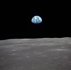 the earth seen from the moon's horizon