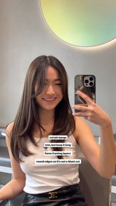 Asian Hair Medium Length, Long Layers Medium Hair, Haircuts For Medium Length Hair Layered, Round Face Hairstyles Long, Korean Long Hair, Asian Long Hair, Long Face Haircuts, Medium Long Haircuts, Haircuts For Long Hair With Layers