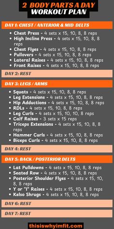 the workout plan is shown in orange and black