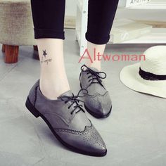 Hot Retro Womens College Brogue Lace Up Low Heels Oxford Pointed Toe Shoes Pumps Trendy Formal Lace-up Shoes With Brogue Detailing, Trendy Pointed Toe Lace-up Office Shoes, Trendy Pointed Toe Lace-up Shoes For Office, Vintage Flat Heel Oxfords For Office, Vintage Lace-up Shoes With Flat Heel For Office, Vintage Lace-up Shoes With Low Heel, Vintage Flat Heel Lace-up Work Shoes, Trendy Wingtip Oxfords With Brogue Detailing, Vintage Closed Toe Lace-up Shoes For Office