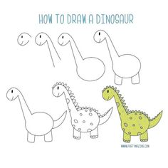 how to draw a dinosaur for kids