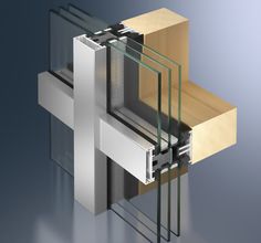 an image of a glass and wood structure