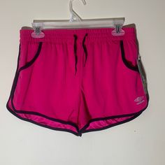 Umbro Comfort Control Women’s Athletic Shorts With Pocket On Each Side, Drawstring Waist And Underwear Inside Black And Magenta Size Medium New With Tags From A Smoke Free Home Feel Free To Make An Offer! Or Bundle For More Savings! Pink Athletic Shorts For Gym, Sporty Pink Athletic Shorts For Beach, Casual Pink Sports Shorts, Casual Pink Athletic Shorts For Gym, Pink Casual Activewear For The Beach, Shorts Athletic, Shorts With Pockets, Athletic Shorts, Pink Black