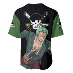 Roronoa Zoro - One Piece Baseball Jersey  DETAILS:    100% polyester fabric.  Rounded hem.  Button front closure  Moisture-wicking fabric for a lightweight, breathable feel  Premium polyester knit 230gsm jersey  High definition printing    NOTE:   Your package might be lost, stolen, or damaged while being delivered. Insurance is not mandatory , but we always recommend  our customers to choose this plan as the delivery men often leave the package in your mailbox/front yard , which is more likely to be stolen.   Check the SIZE CHART out for accurate size, and please allow a slight 1-3cm difference due to manual measurement and a slight color variation due to different lighting conditions.   The design of the final product might slightly shift in position due to the manual cut and sew procedu Zoro One Piece, Roronoa Zoro, Baseball Jersey, Baseball Jerseys, Delivery Man, Moisture Wicking Fabric, Front Yard, High Definition, Moisture Wicking