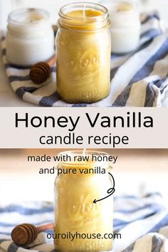 honey vanilla candle recipe made with raw honey and pure vanilla