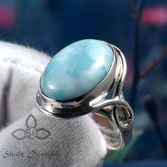 Larimar Ring Larimar Stone Ring Larimar Gemstone Handmade | Etsy Birthday Gift Ring, Larimar Ring, Larimar Rings, Larimar Stone, Unique Ring, Ring Women, Gift Ring, Stone Ring, Unique Rings