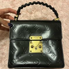 100% Authentic Vintage Piece In Good Condition (Please Refer To Photos) Has Been Dyed In Black Matte Finish With Braided Handle Clean Inside With Some Wear (Please Refer To Photos) Comes With Non Branded Crossbody Strap, Authenticity Report (Pictured) And Original Key 6.5l X 6.5h. Black Matte, Crossbody Strap, Cross Body Handbags, Louis Vuitton Bag, Satchel, Bag Lady, Louis Vuitton, Conditioner, Key