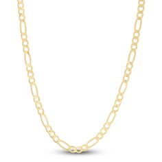 Fashioned in 14K yellow gold, this stylish men's 24-inch solid figaro link necklace is perfect for a bold layered look. The chain is approximately 6.0mm wide and secures in place with a lobster clasp. Figaro Chain Men, Figaro Chain Necklace, Jared The Galleria Of Jewelry, Gold Chains For Men, Figaro Chains, Figaro Chain, Mens Gold, Chains For Men, Layered Look