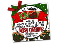 a christmas card with the words, we would knot to change to wish you happy holidays